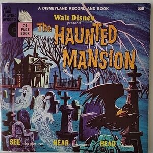 Disney's The Haunted Mansion Record and Book - Purple and Yellow Cover